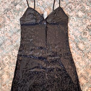Victoria's Secret Black Sequin Chemise